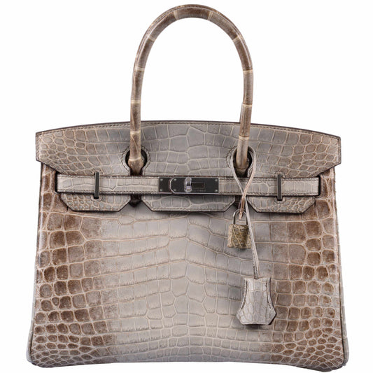 HermesBirkin 30 Gris Cendre Himalayan Niloticus Crocodile Palladium Hardware