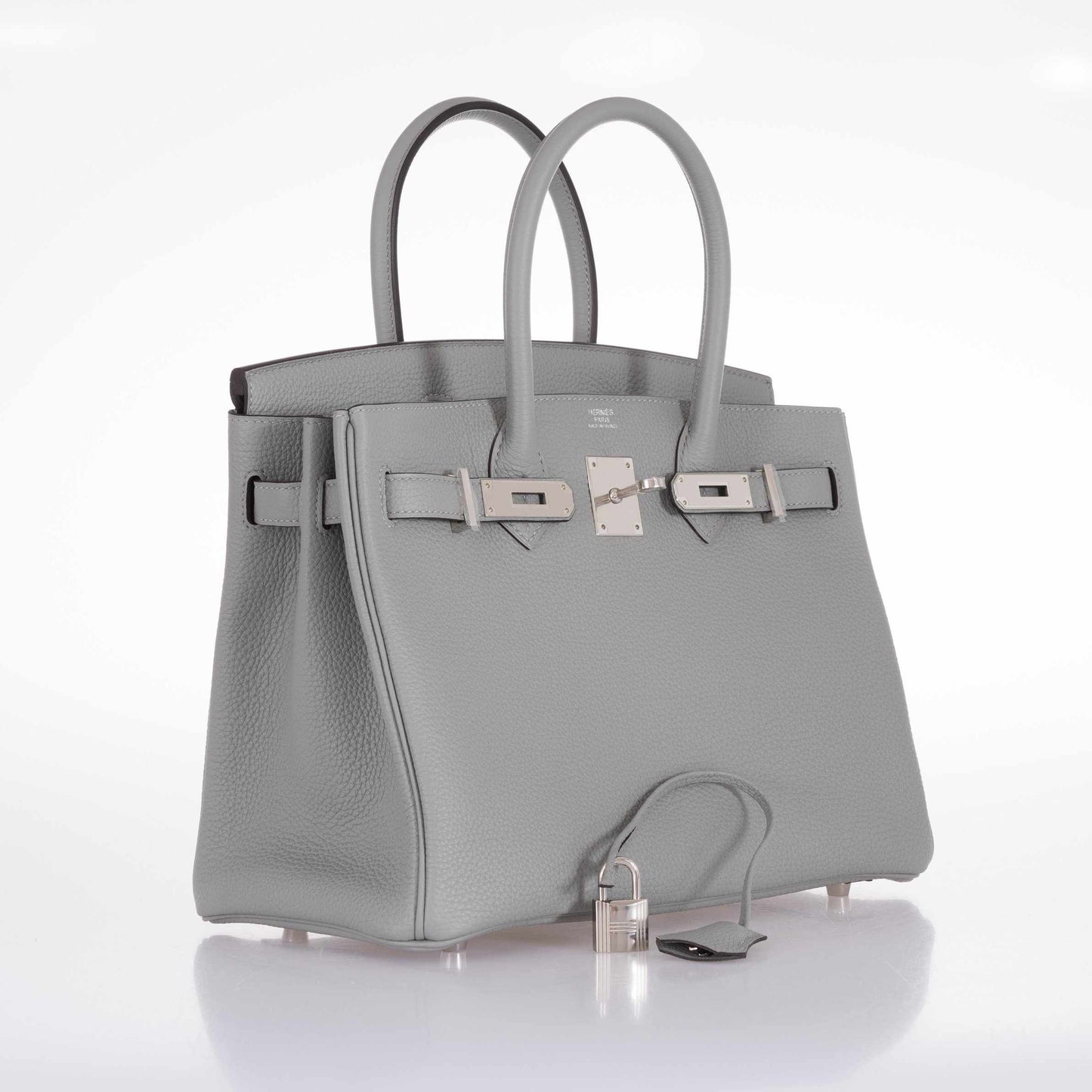 HermesBirkin 30 Gris Mouette Gray Togo Palladium Hardware