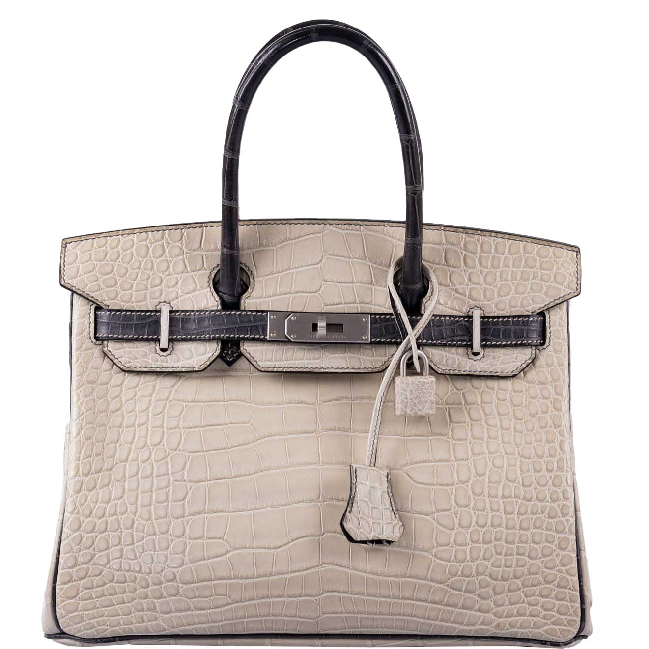 HermesBirkin 30 HSS Beton & Graphite Matte Alligator Brushed Palladium Hardware