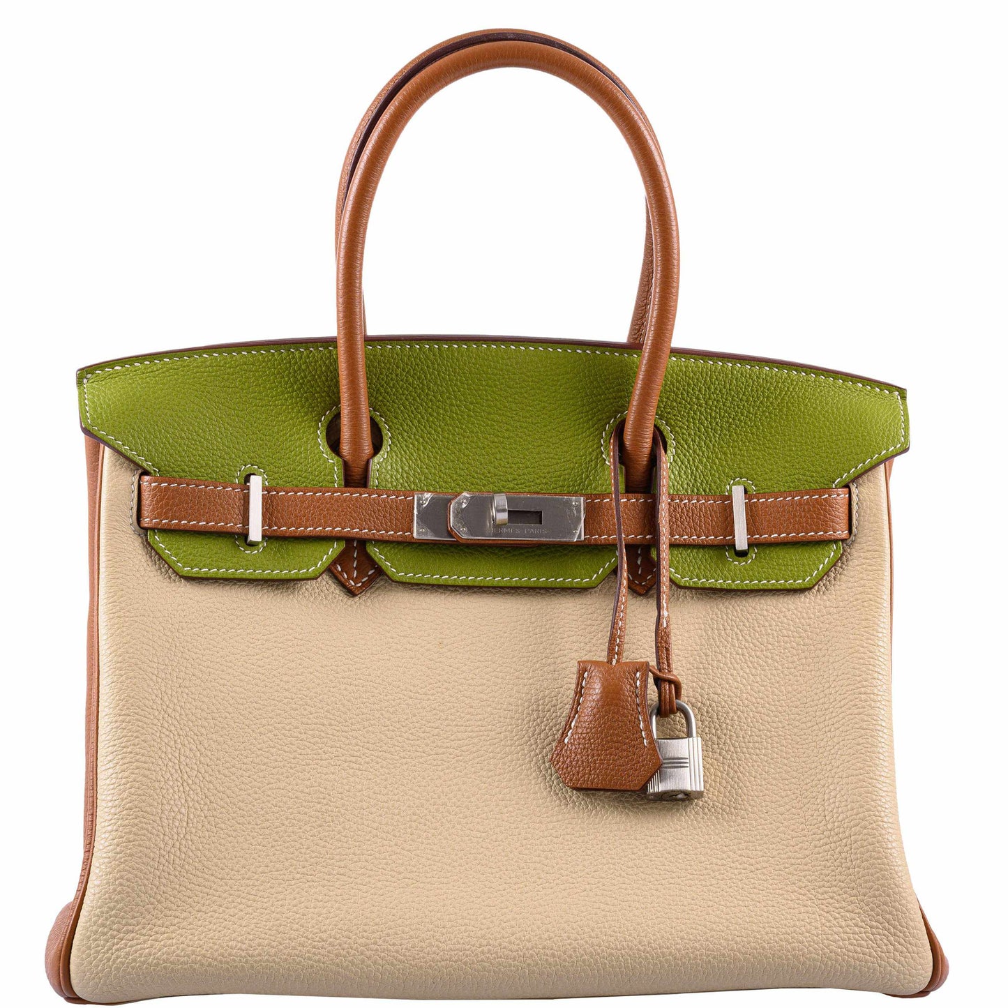 HermesBirkin 30 HSS Gold, Vert Anis & Argile Togo Brushed Palladium Hardware