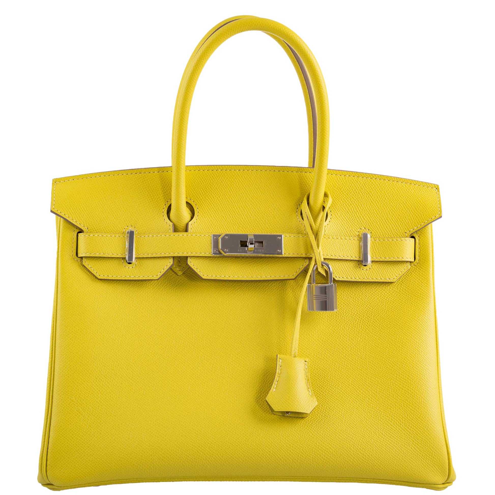 HermesBirkin 30 Lime Epsom with Palladium Hardware - 2019, D