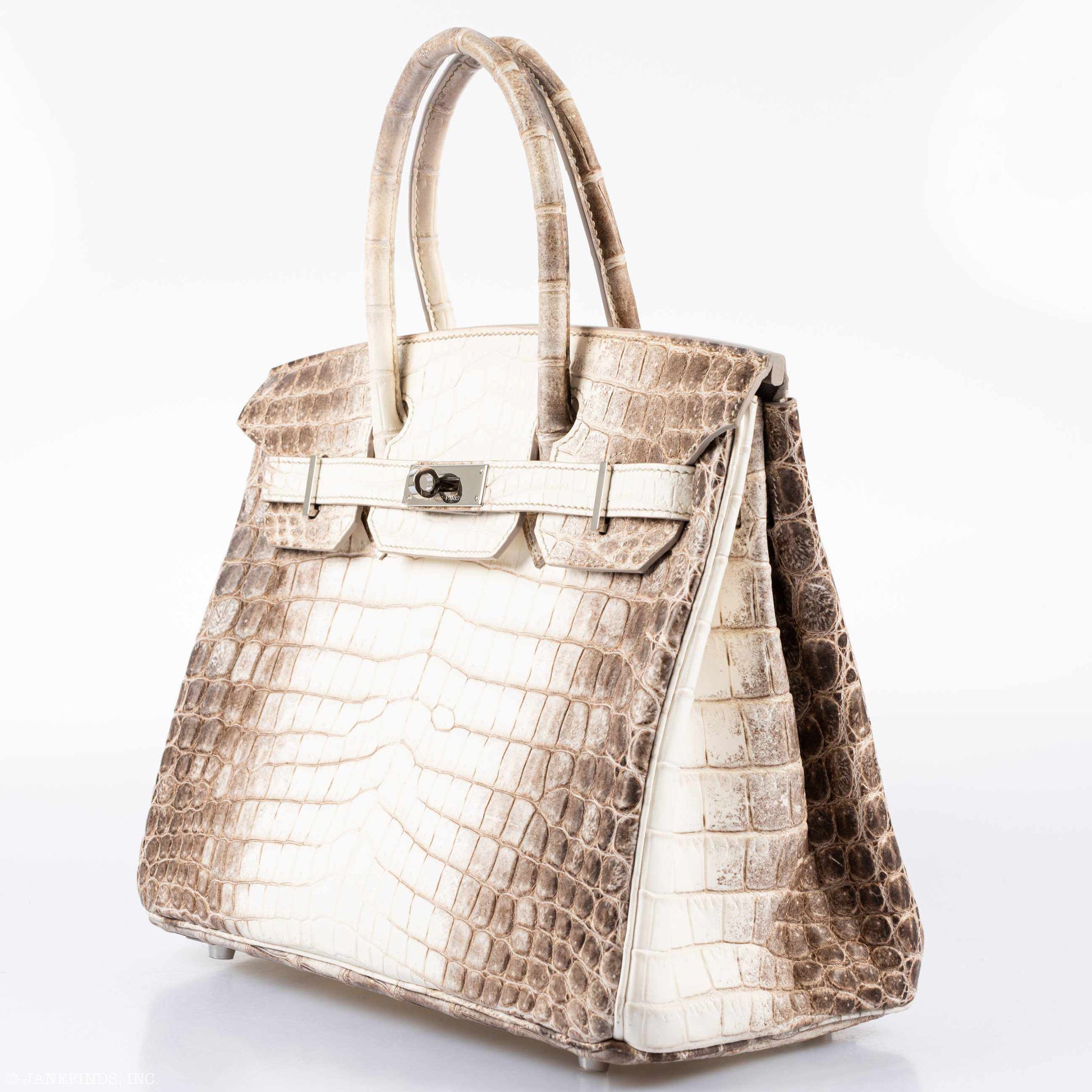 HermesBirkin 30 Matte Himalaya Niloticus Crocodile Palladium Hardware