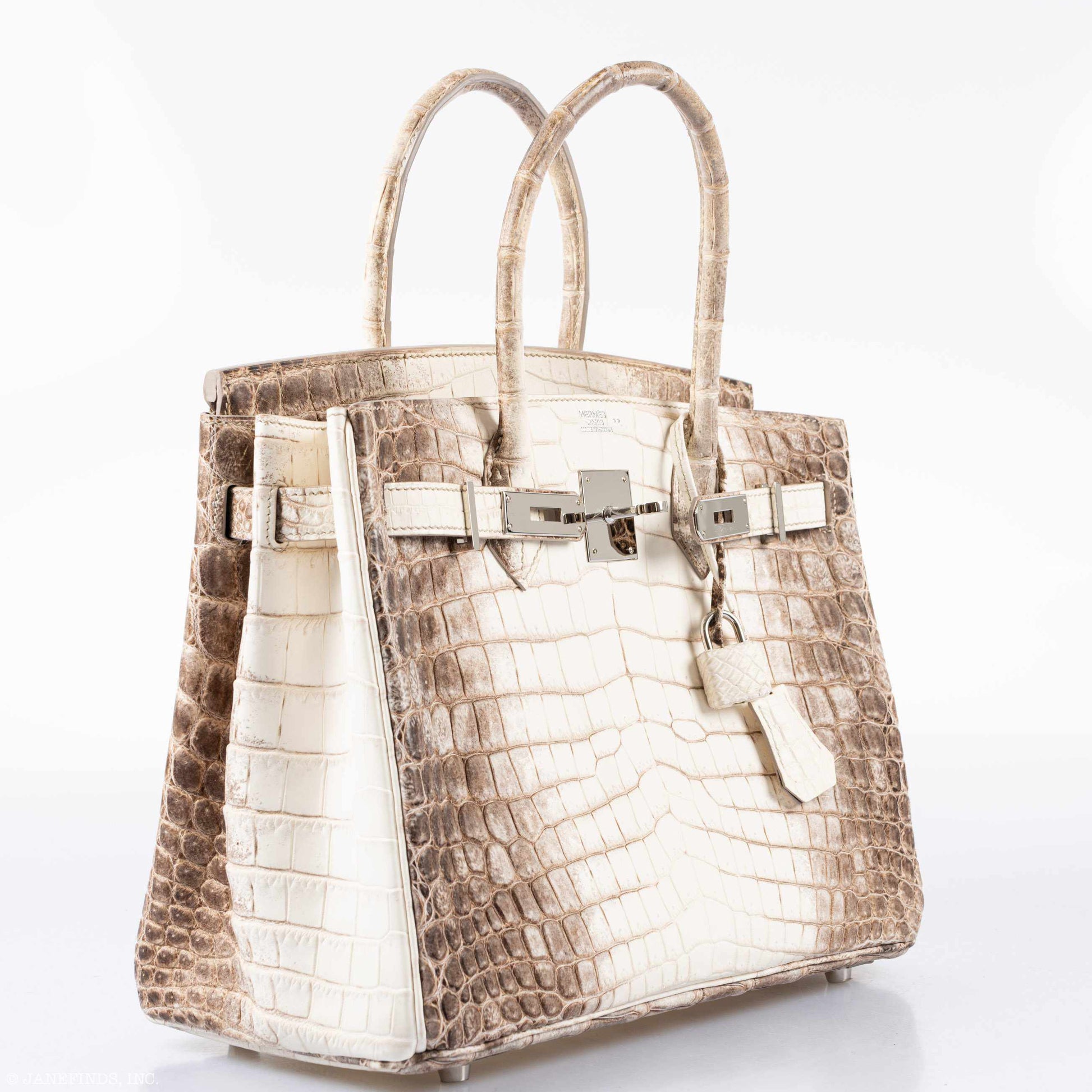 HermesBirkin 30 Matte Himalaya Niloticus Crocodile Palladium Hardware