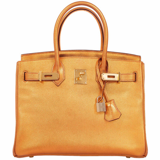 HermesBirkin 30 Metallic Bronze Chevre Gold Hardware - Limited Edition