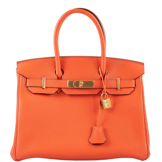 HermesBirkin 30 Orange Poppy Togo Gold Hardware - 2017, A