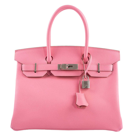 HermesBirkin 30 Rose Confetti Epsom Palladium Hardware