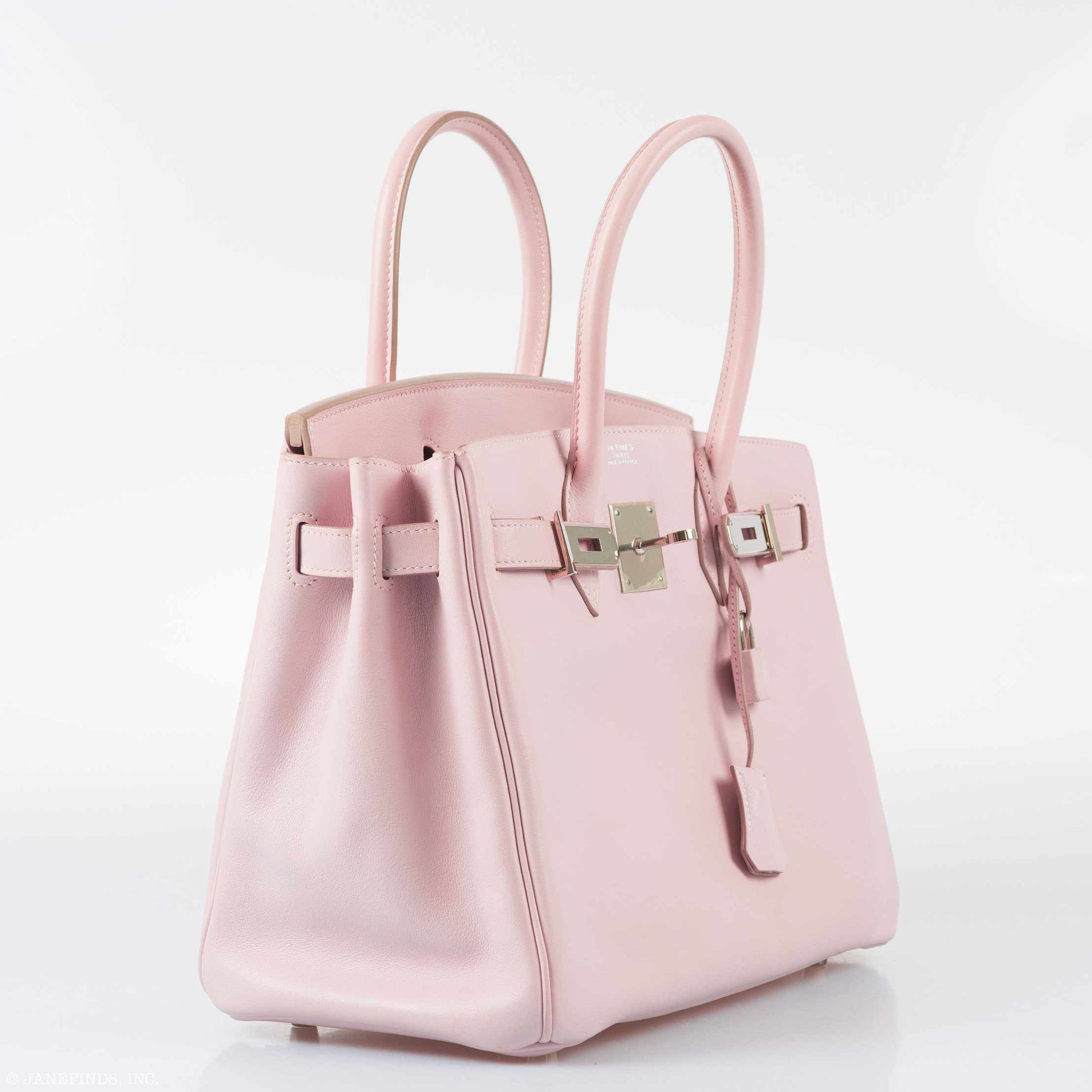 HermesBirkin 30 Rose Dragee Swift Palladium Hardware
