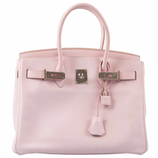 HermesBirkin 30 Rose Dragee Swift Palladium Hardware