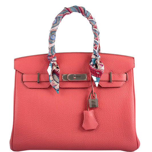 HermesBirkin 30 Rose Lipstick Togo Palladium Hardware - 2013, Q Square