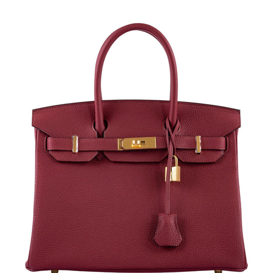 HermesBirkin 30 Rouge Grenat Togo Gold Hardware