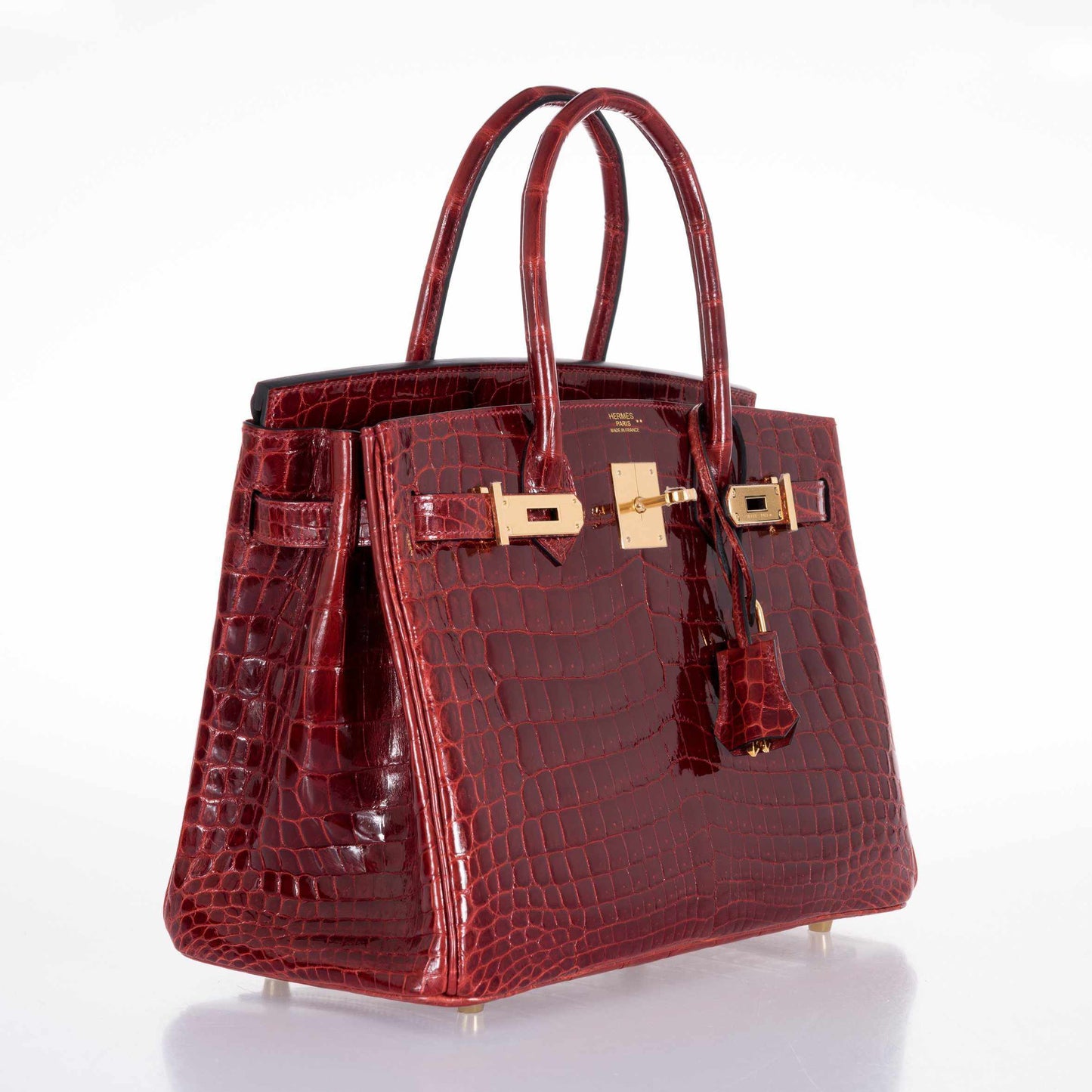 HermesBirkin 30 Rouge H Niloticus Crocodile Gold Hardware
