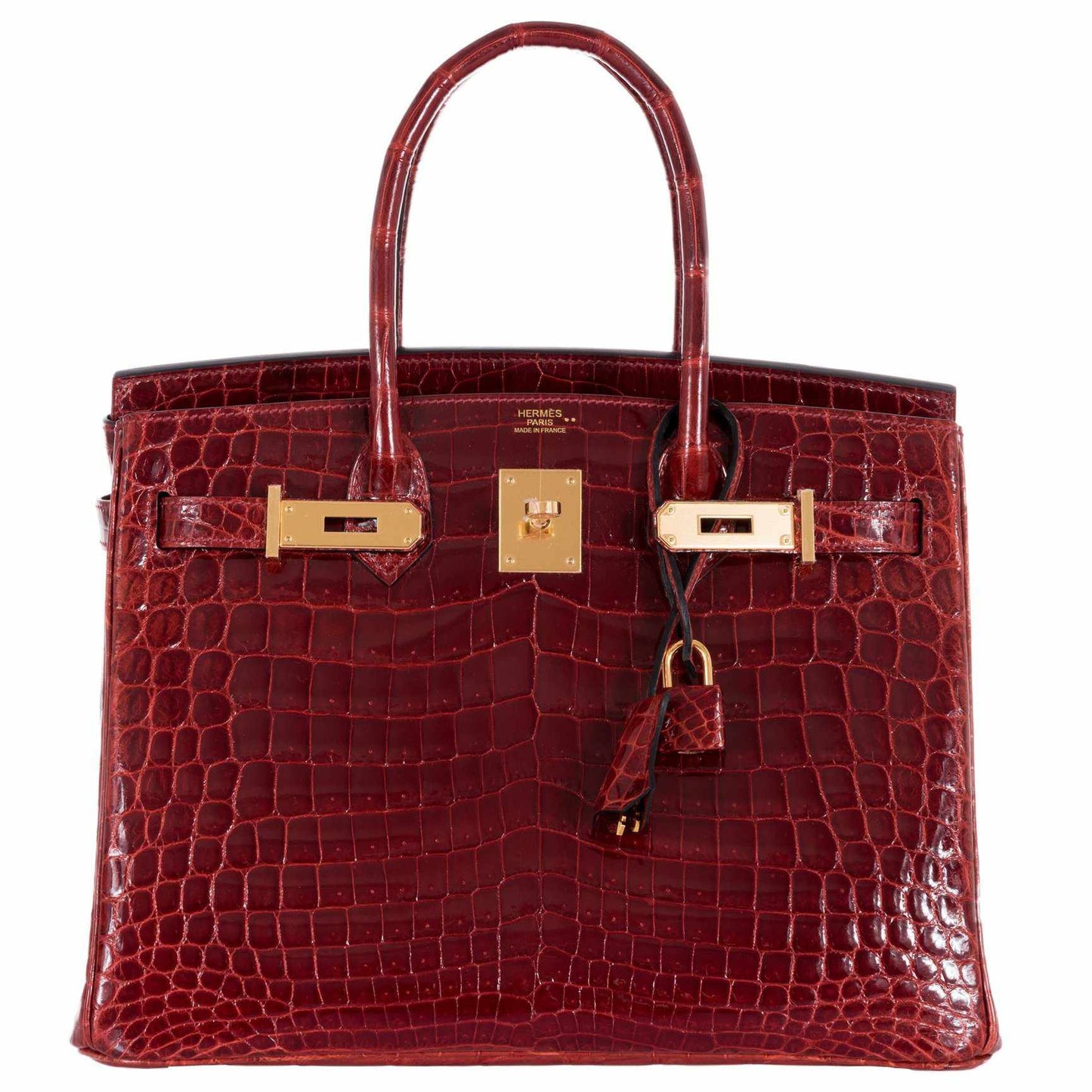 HermesBirkin 30 Rouge H Niloticus Crocodile Gold Hardware