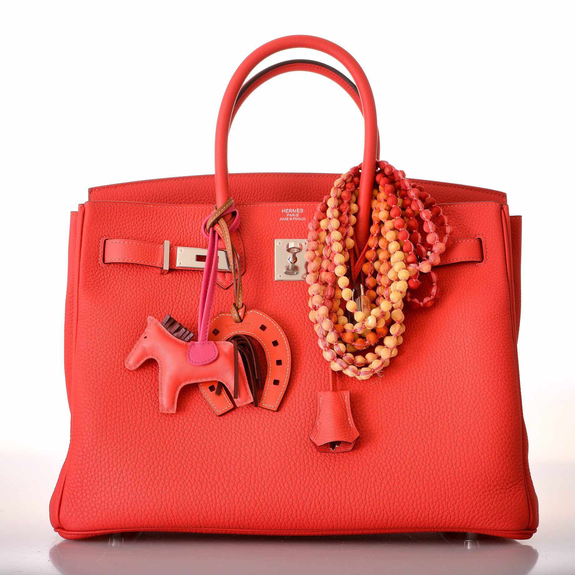 HermesBirkin 30 Rouge Pivoine Clemence Palladium Hardware