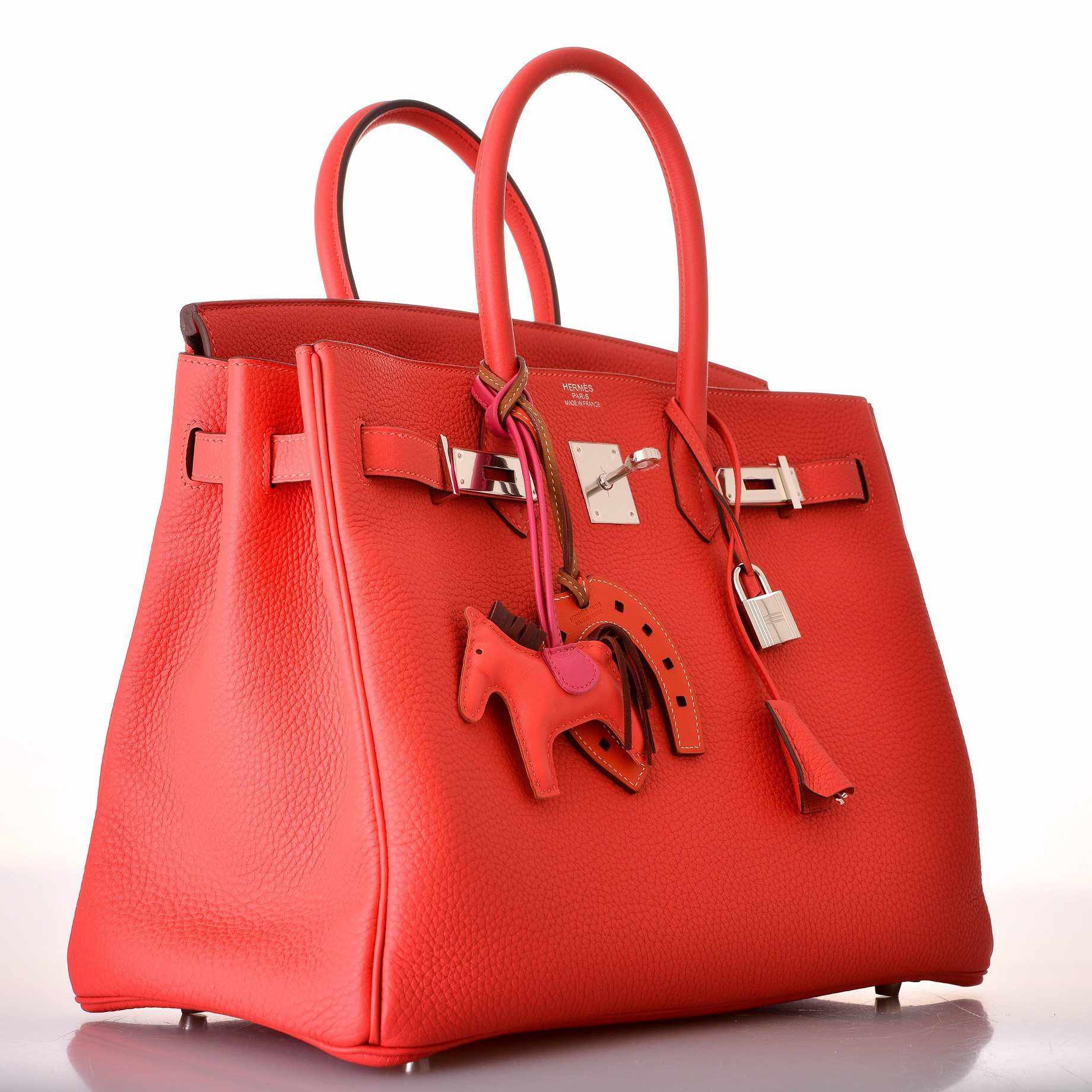 HermesBirkin 30 Rouge Pivoine Clemence Palladium Hardware