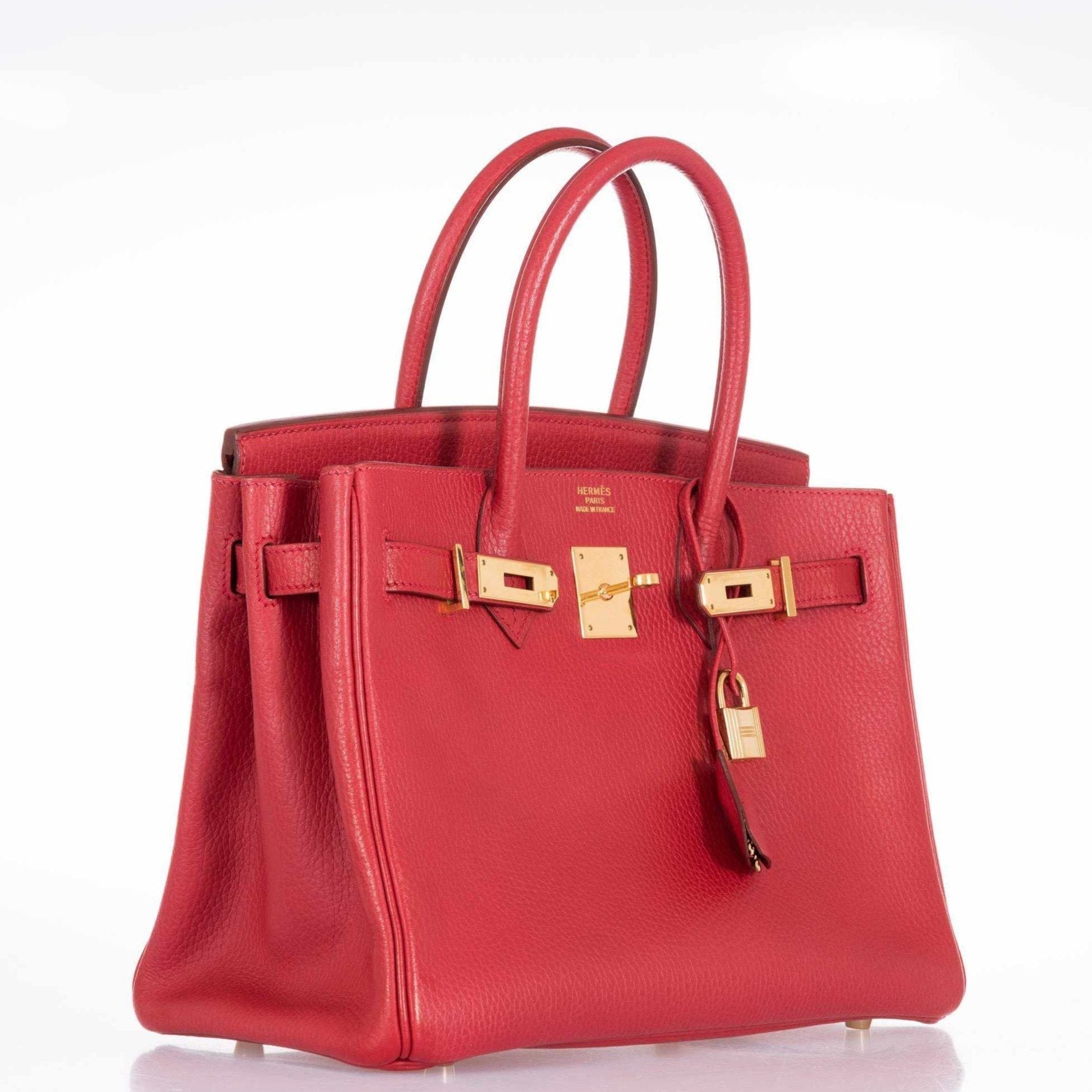 HermesBirkin 30 Rouge Vif Ardennes Gold Hardware - 2001, E Square