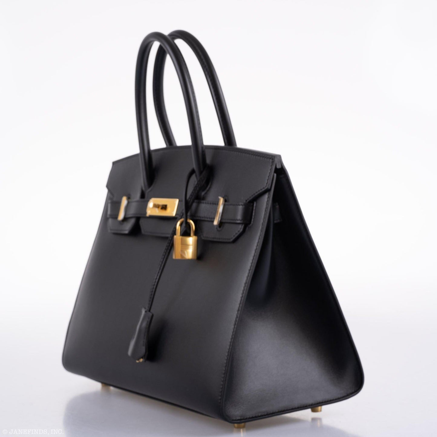 HermesBirkin 30 Sellier Black Veau Monsieur Leather Gold Hardware