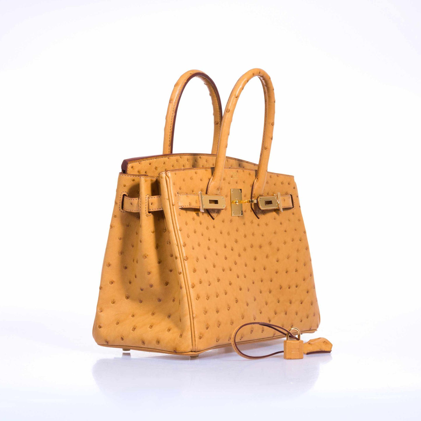 HermesBirkin 30 Tabac Camel Ostrich Gold Hardware