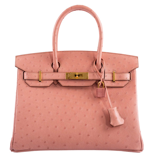 HermesBirkin 30 Terre Cuite Ostrich Gold Hardware - 2020, Y