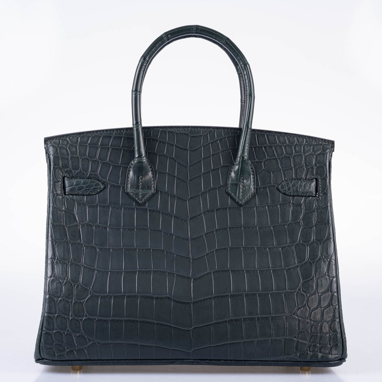 HermesBirkin 30 Vert Foncé Matte Niloticus Crocodile Gold Hardware