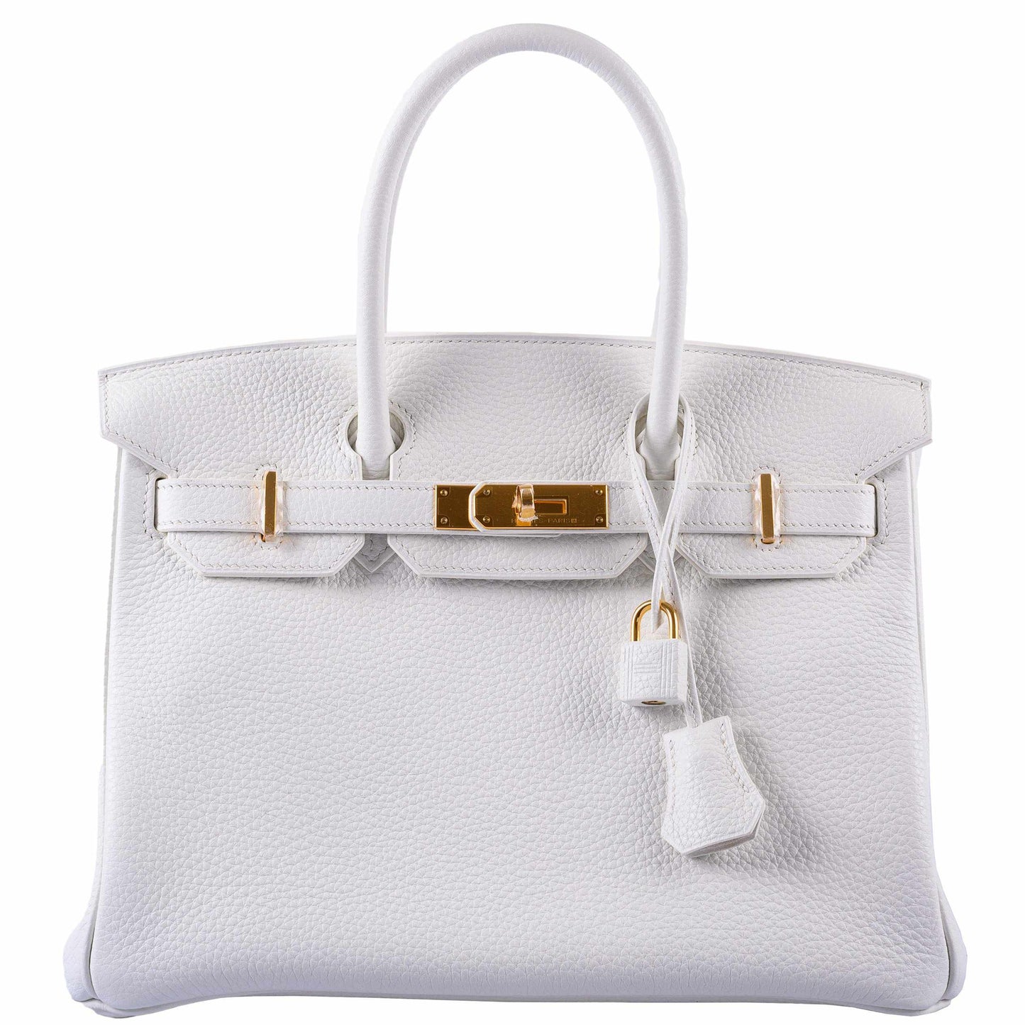 HermesBirkin 30 White Clemence Gold Hardware
