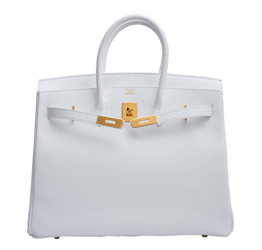 HermesBirkin 35 Blanc Epsom Bag GHW