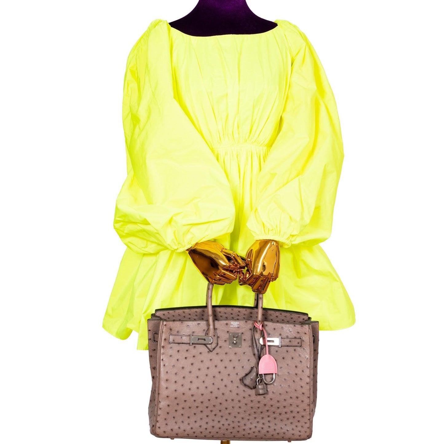 HermesBirkin 35 Gris Tourterelle Ostrich Palladium Hardware