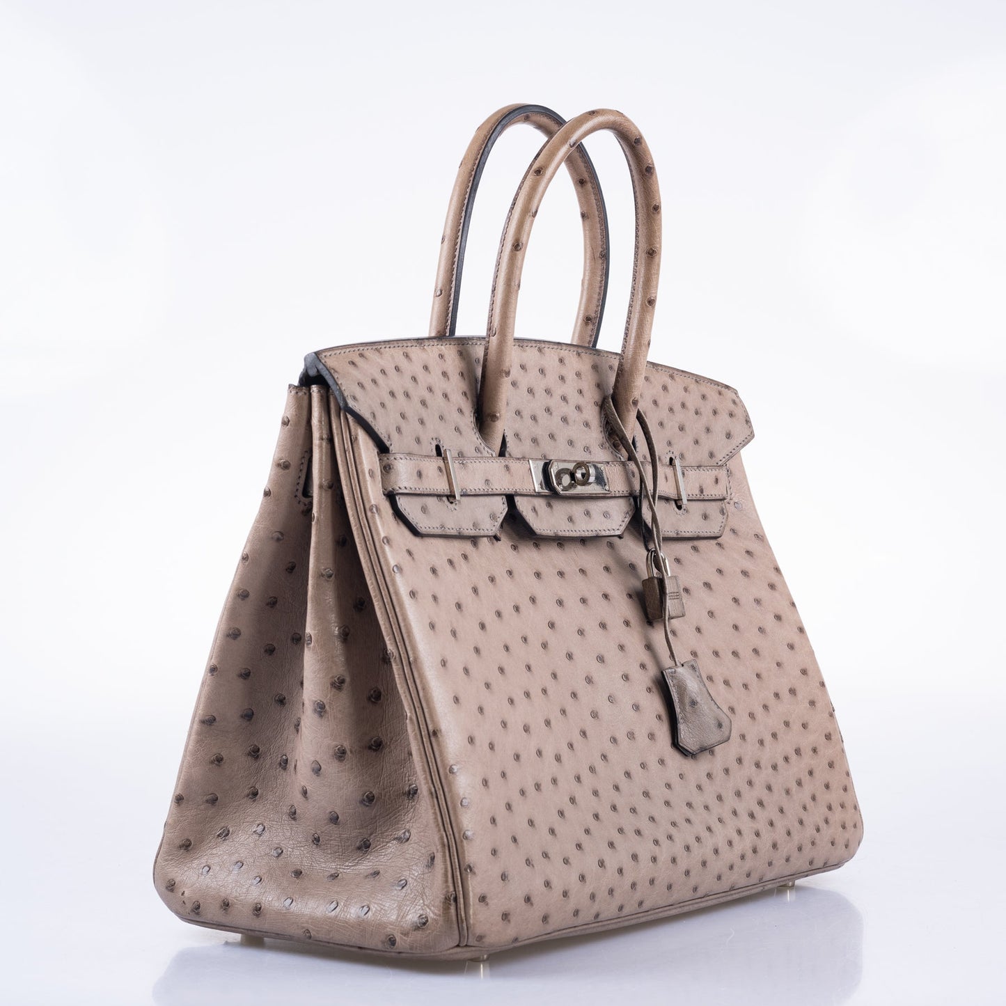 HermesBirkin 35 Gris Tourterelle Ostrich Palladium Hardware