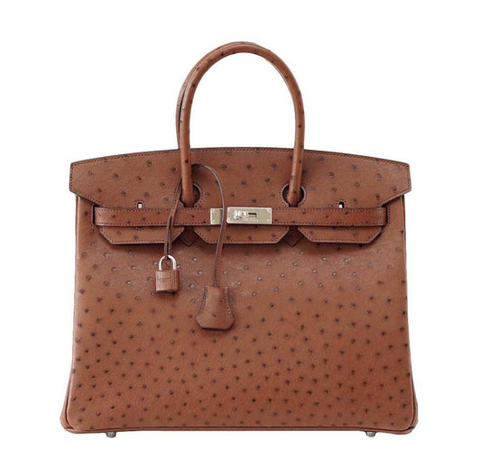 HermesBirkin 35 Ostrich Etrusque Bag PHW