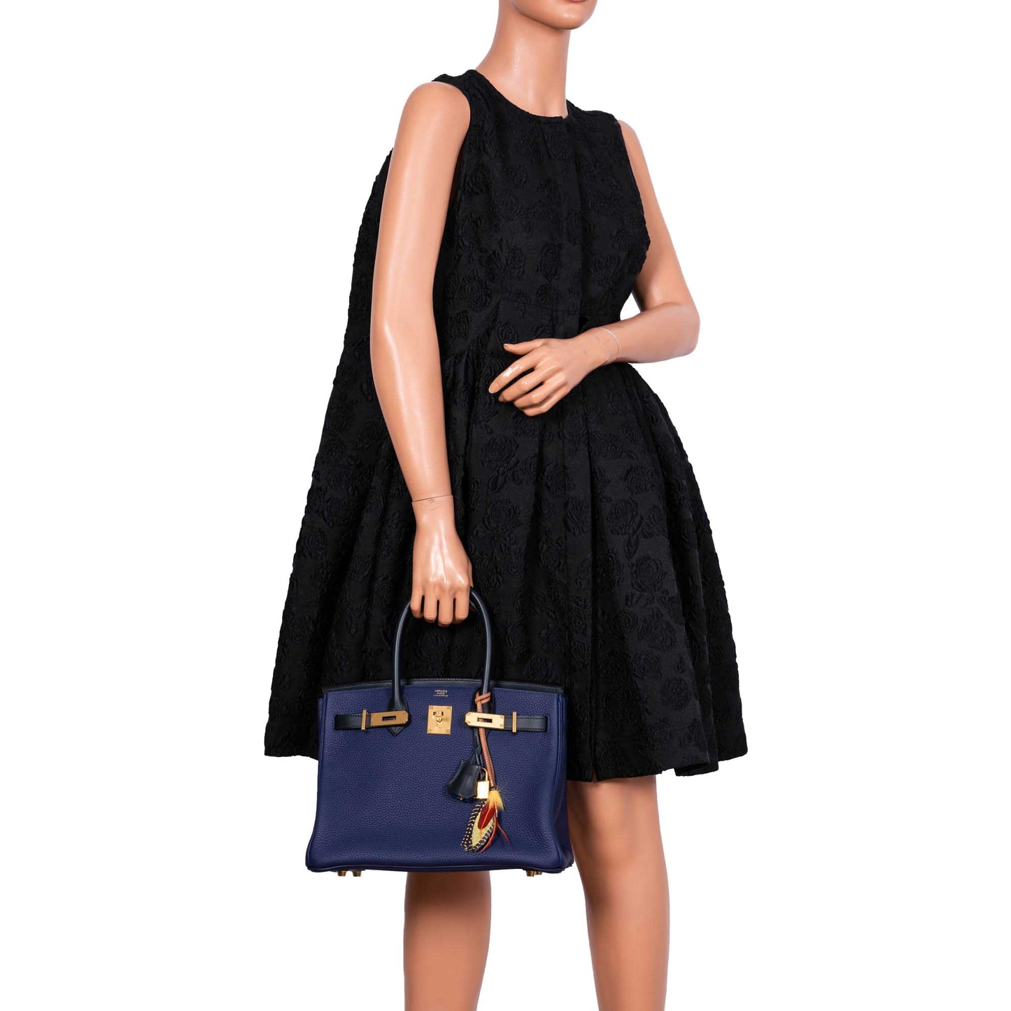 HermesBirkin Touch 30 Bleu (Blue) Encre Sombrero & Bleu Obscur Taurillon Clemence Gold Hardware - 2020, Y