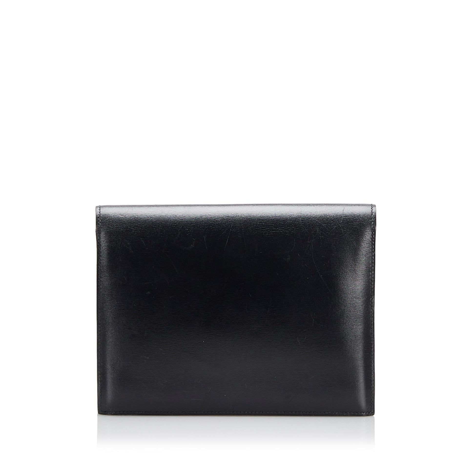 Luxury Hermes Box Calf Leather Clutch Bag (SHG-ZZYtmS)