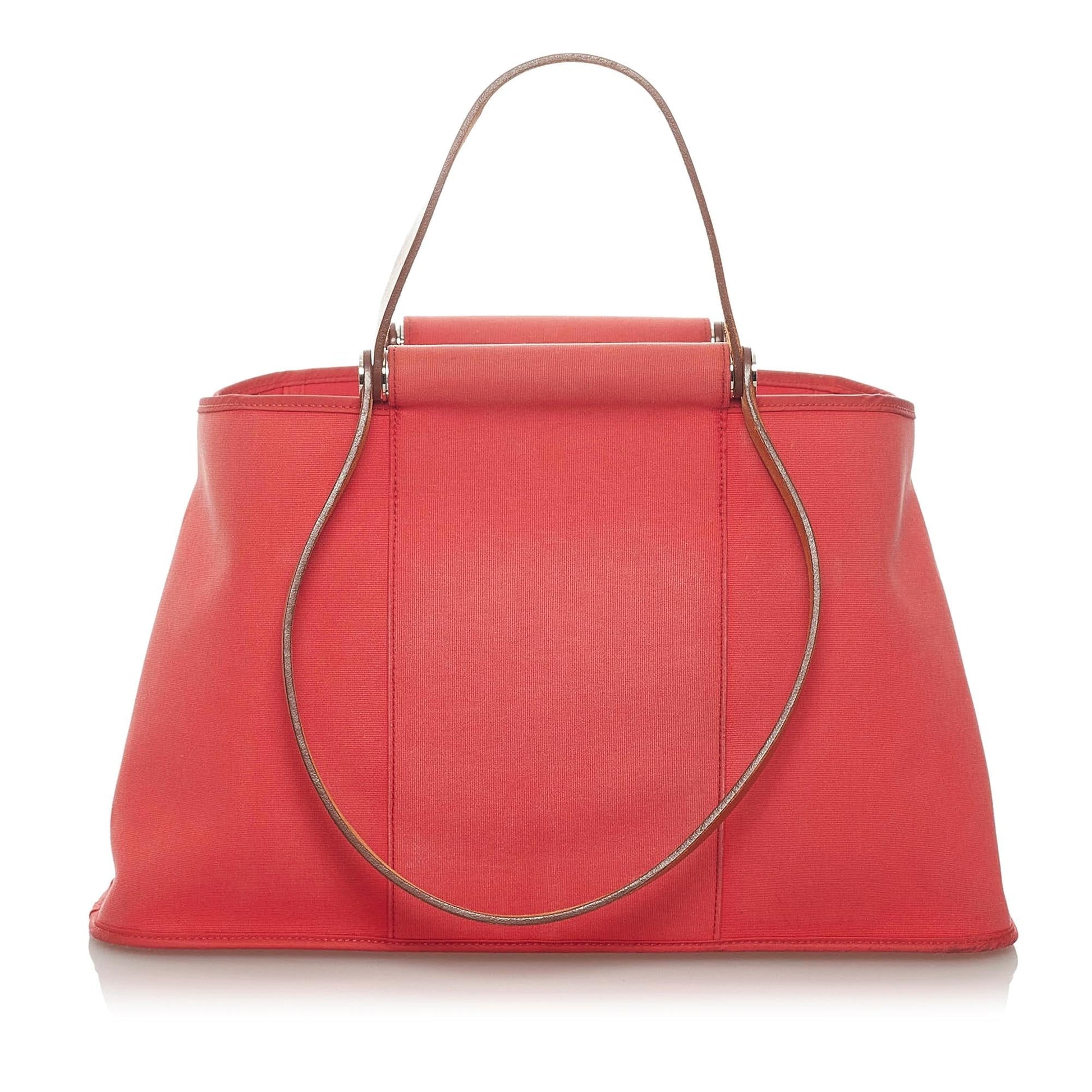 Luxury Hermes Cabag Elan Canvas Satchel (SHG-qDWe1U)