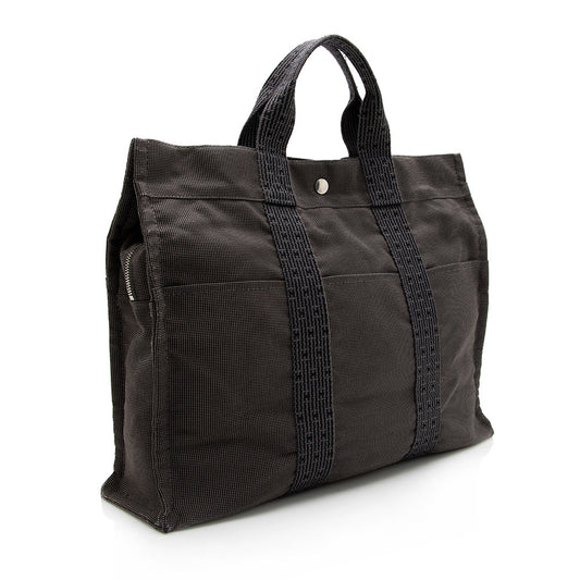 Luxury Hermes Canvas Herline MM Tote (SHF-15379)