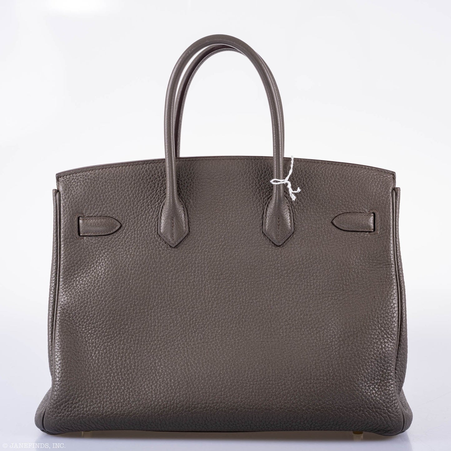 HermesClub Birkin 35 Tri-Color Etain & Graphite Clemence, Gris Fonce Lizard Permabrass Hardware