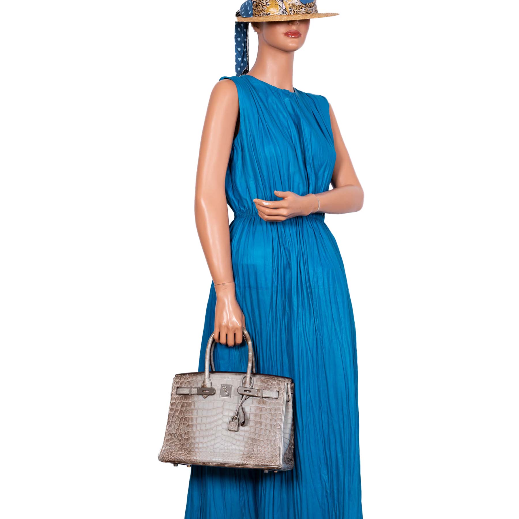 HermesGris Cendre Himalaya Birkin 30 Matte Nilo Crocodile with Palladium Hardware - 2013, Q Square