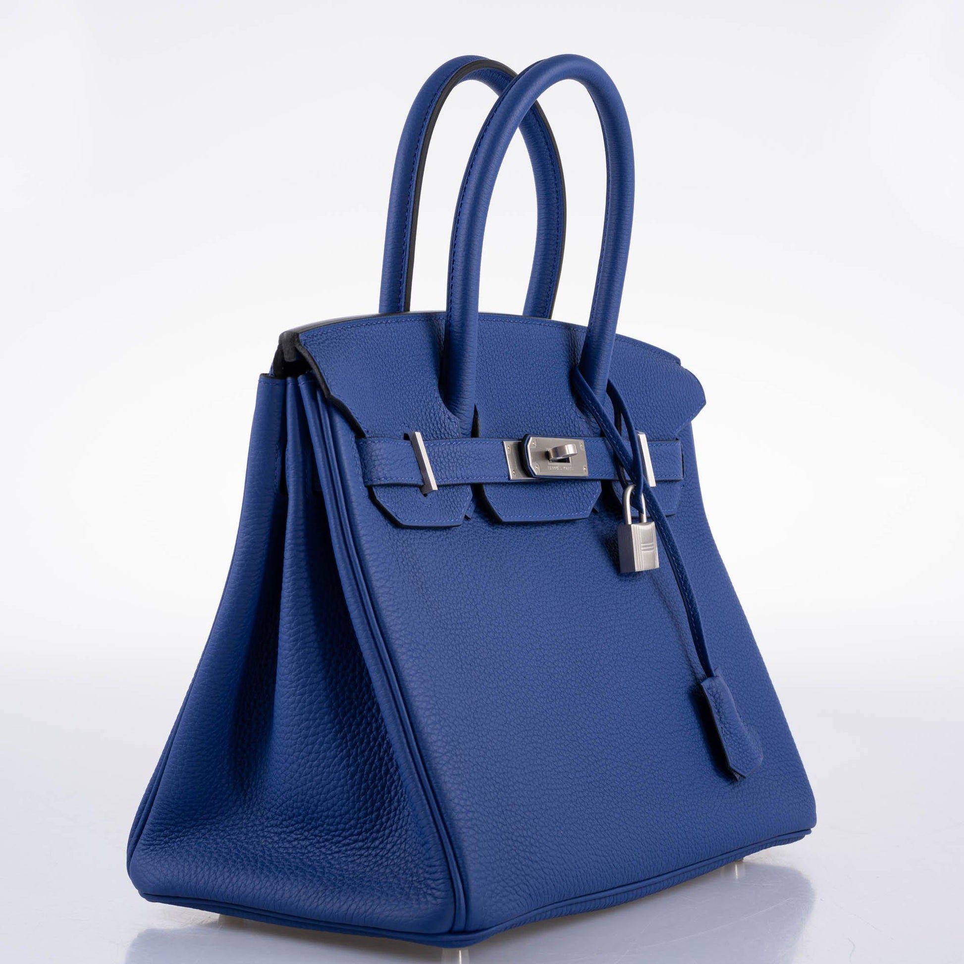 HermesHSS Birkin 30 Blue Electric Togo with Brushed Palladium Hardware - 2019, D