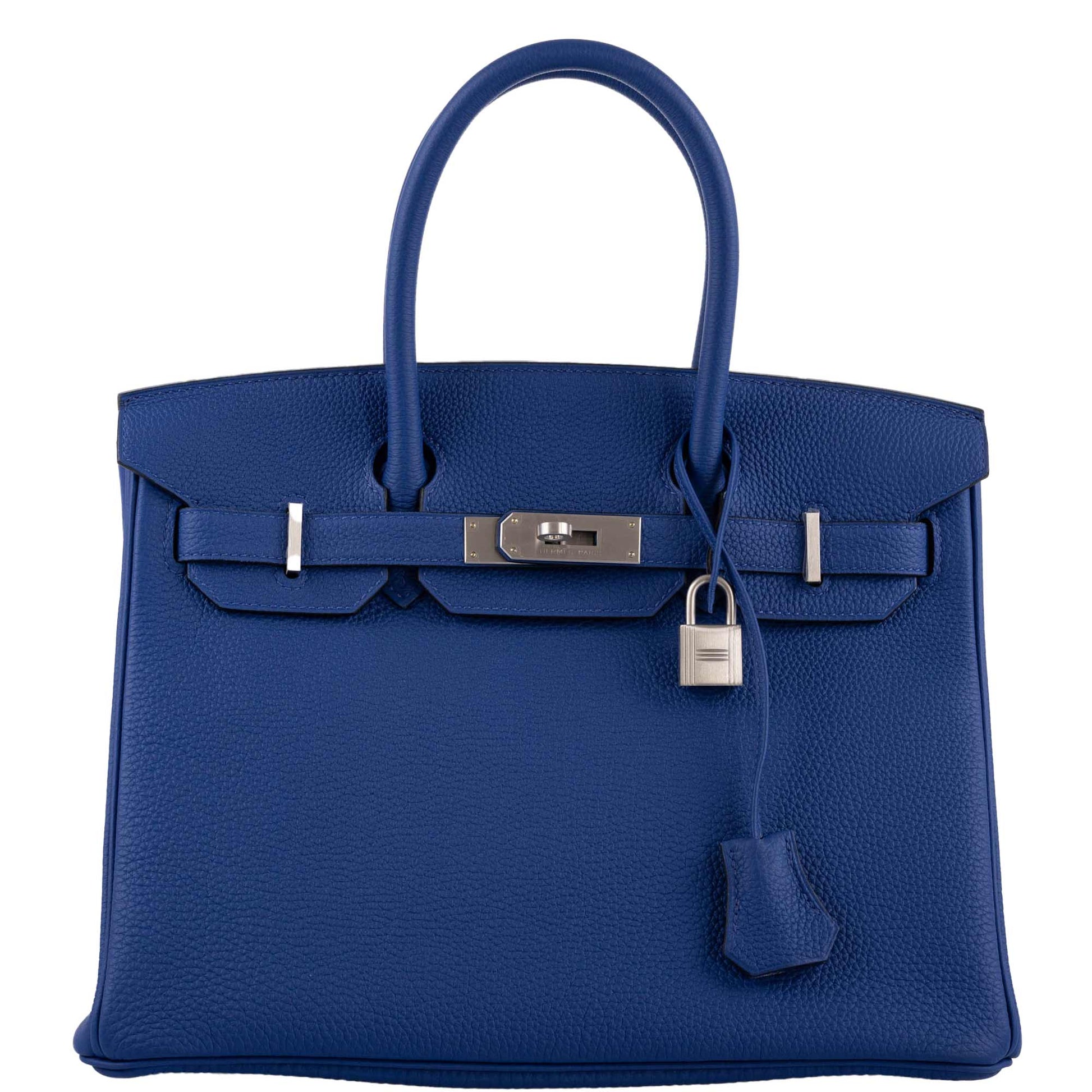 HermesHSS Birkin 30 Blue Electric Togo with Brushed Palladium Hardware - 2019, D