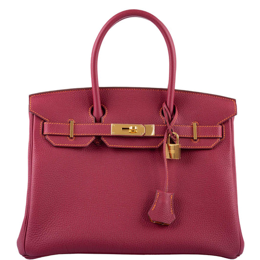 HermesHSS Birkin 30 Rubis Togo & Orange H with Gold Hardware - 2015, T