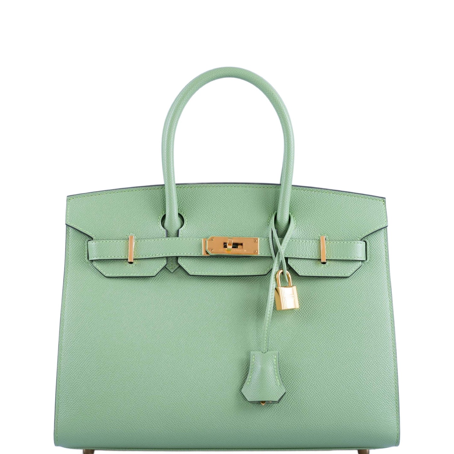 HermesSellier Birkin 30 Vert Criquet Epsom Gold Hardware