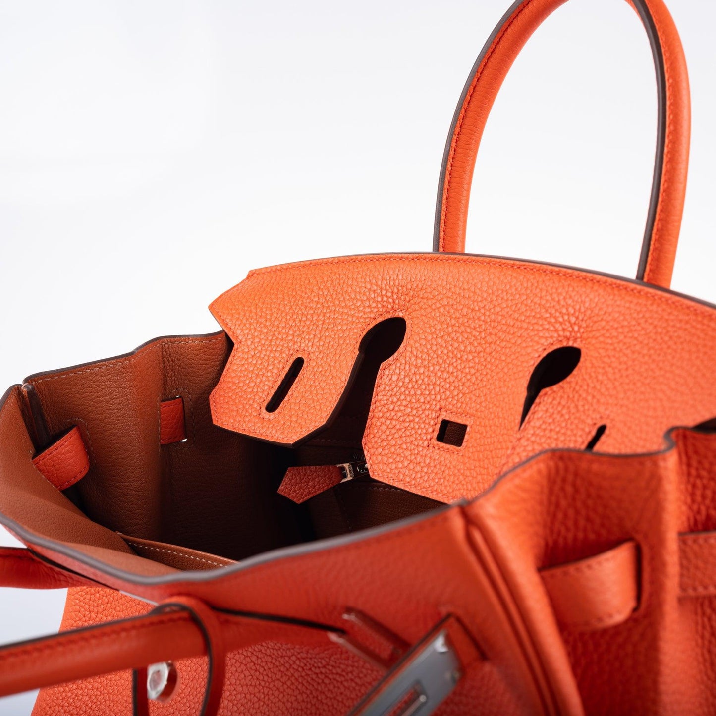HermesVerso Birkin 30 Orange Poppy Clemence & Blush Palladium Hardware