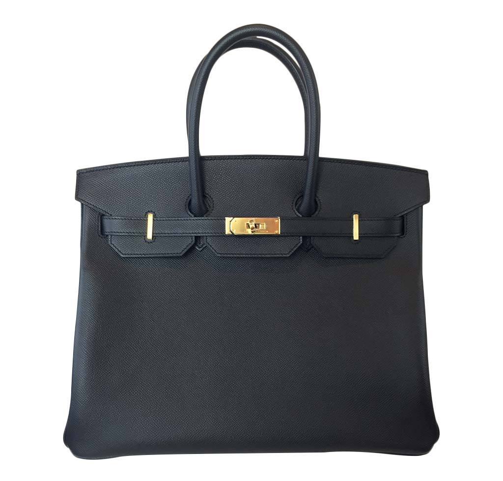 HermesBirkin 35 Black Epsom Bag GHW