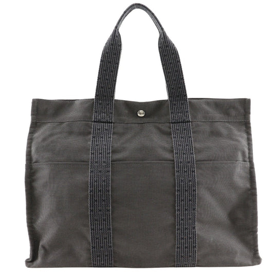 HERMES Tote Bag Nylon canvas gray Her Line Tote GM unisex(Unisex)