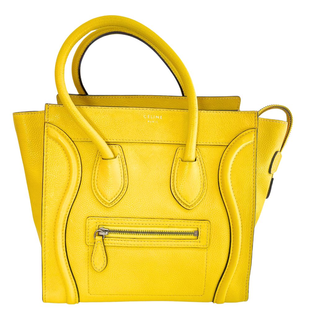 CELINE Handbag leather yellow Micro shopper Luggage Women