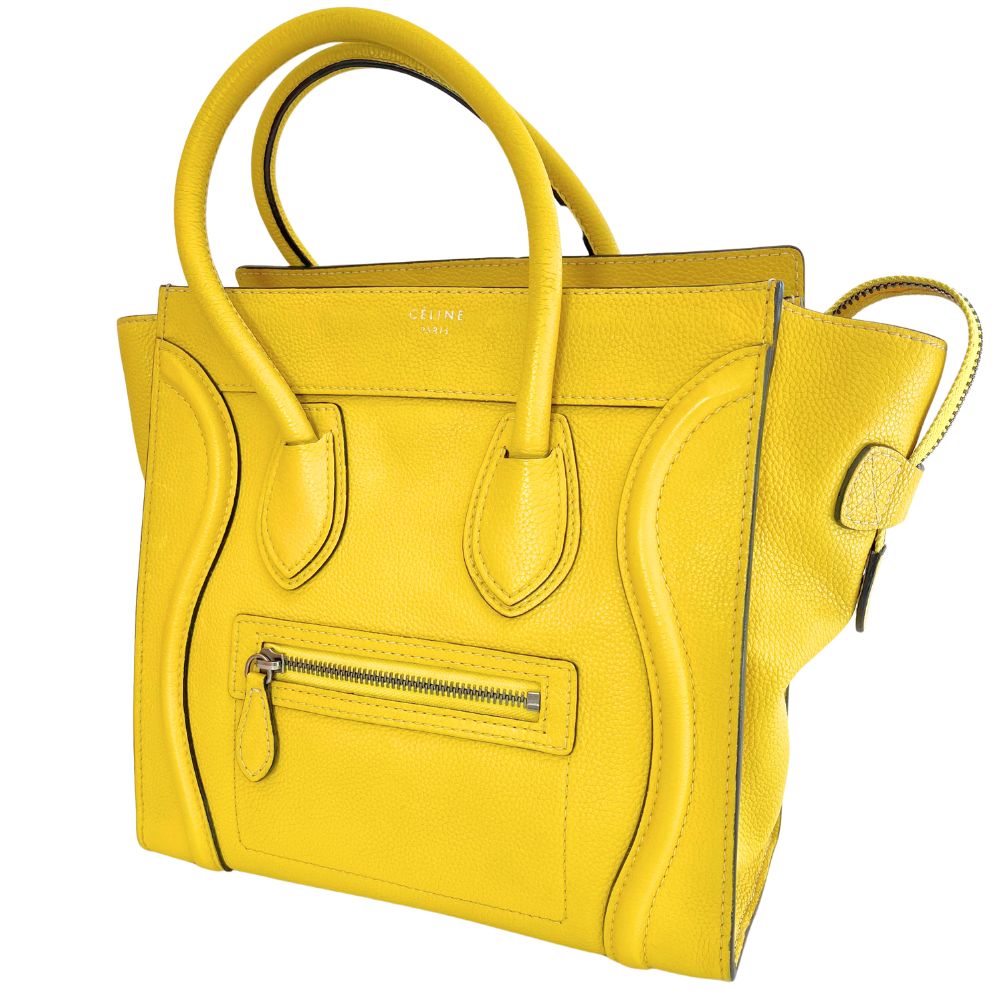CELINE Handbag leather yellow Micro shopper Luggage Women