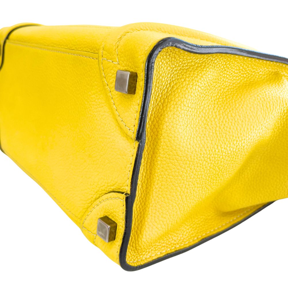 CELINE Handbag leather yellow Micro shopper Luggage Women