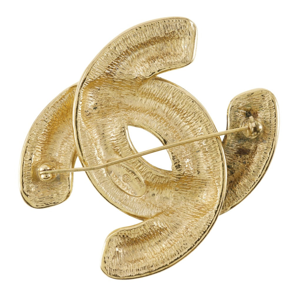 Chanel Coco Mark Brooch Gold Plated Classic Flap Tote
