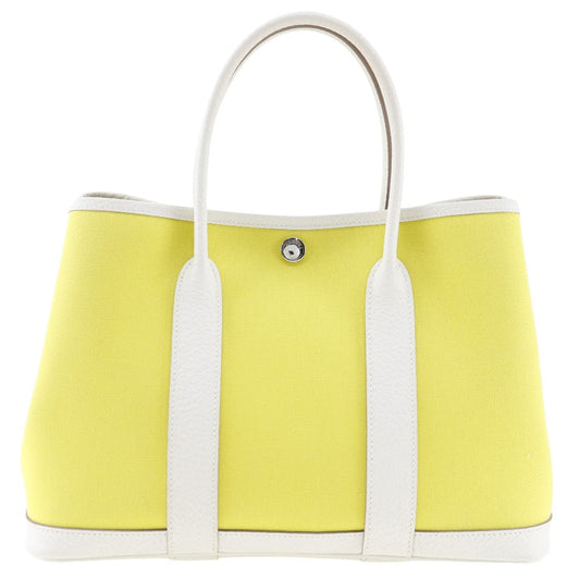 HERMES Handbag Toile Officier, Country yellow Garden party TPM