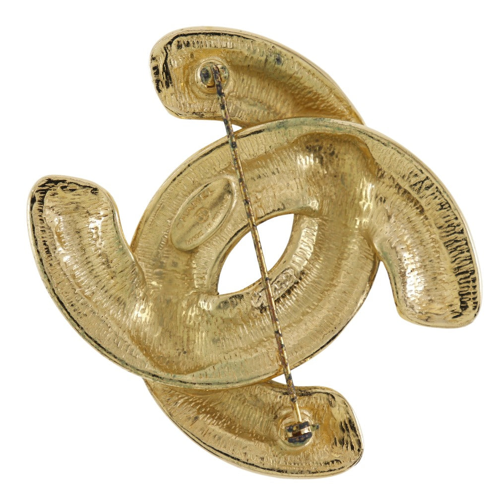 Chanel Coco Mark Brooch Gold Plated Classic Flap Tote