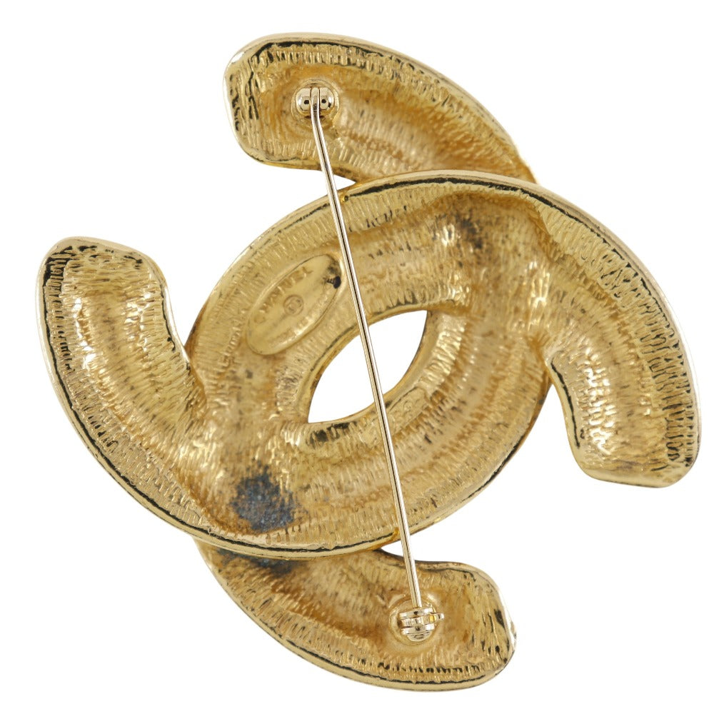 Chanel Gold Plated Coco Mark Brooch Classic Flap Tote