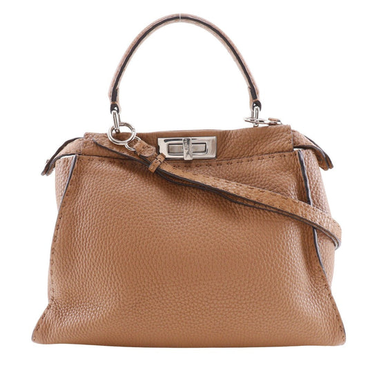 FENDI Handbag 8BN226 leather Brown 2WAYShoulder Celeria Peek-a-boo regular Women