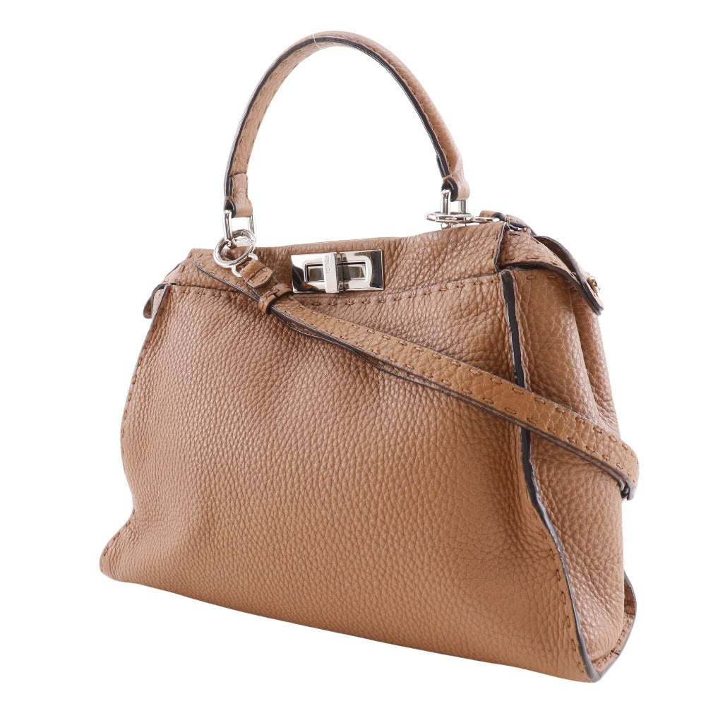 FENDI Handbag 8BN226 leather Brown 2WAYShoulder Celeria Peek-a-boo regular Women